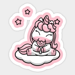 Cute Hungry Baby Unicorn Sticker